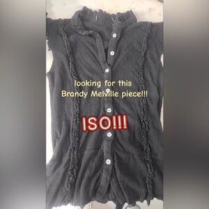 Brandy Melville Charcoal Button-Up Top
